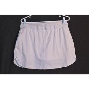 Athleta Women's 12 Crest Skort (MISSING DRAWSTRING) White Zippered Pocket Tennis